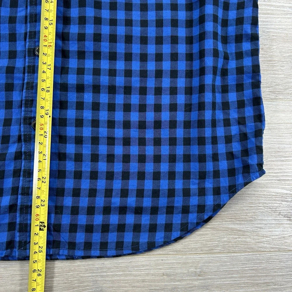 Polo‎ Ralph Lauren Youth Large 14-16 Blue Checkered Button Down Camp Pockets